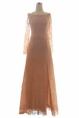 Rent: Joanna - Peach Long Sleeves Beaded Dress