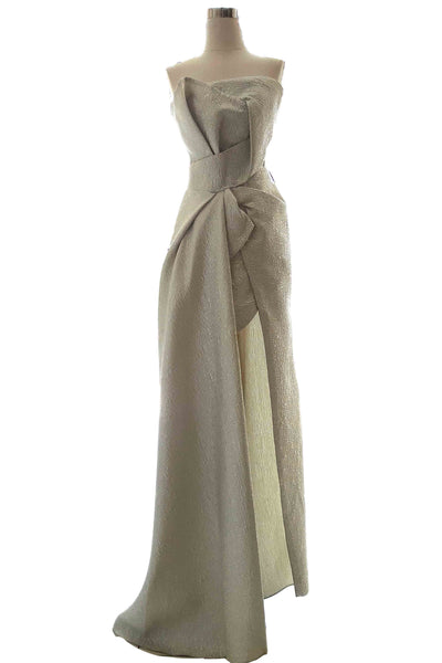 Rent : Metty Choa - Silver Ruffled Strapless Dress