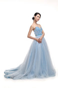 Monica Ivena - Rent: Monica Ivena Iceberg Blue Sweetheart Ball Gown-The Dresscodes - 3