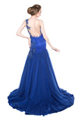 Monica Ivena - Buy: Blue Tulle Mermaid Gown-The Dresscodes - 4