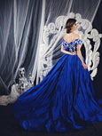 Monica Ivena - Buy: Blue Off-Shoulder Ball Gown-The Dresscodes - 1