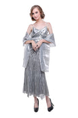 Papell Boutique - Sale : Papell Silver Sequin Dress-The Dresscodes - 3