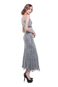 Papell Boutique - Sale : Papell Silver Sequin Dress-The Dresscodes - 4