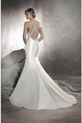 Rent : Pronovias - Halter Sateen Mermaid Wedding Gown