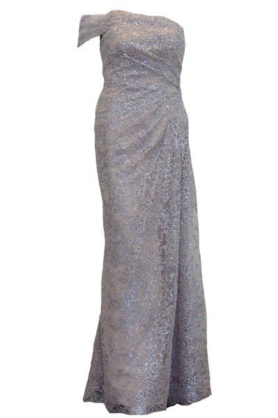 Rent : Rachm Design - Silver Off Shoulder Glitter Gown