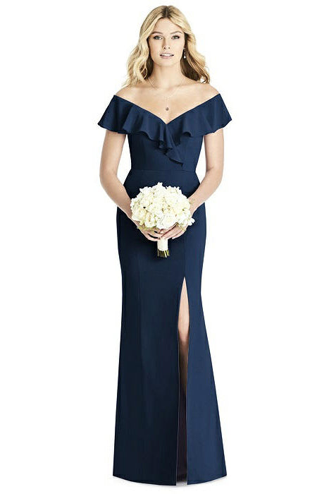 Bridesmaids　Sabrina　Dessy　Navy　Maxi　Dress　Social　Dresscodes　Blue　–