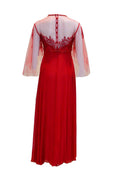Rent: Studio 133 by Biyan - Red 3/4 Sleeves Chiffon Long Dress