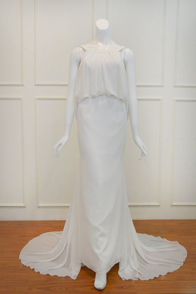 Rent: Swalro Draped White Maxi Dress