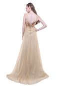 TEX Saverio - Buy: Golden Sleeveless Silk Chiffon Dress-The Dresscodes - 3