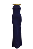 Rent: TFNC - Jewel Gold Neck and Navy Blue Maxi with Slit