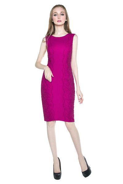 Tadashi Shoji - Buy: Fuschia Lace Dress-The Dresscodes - 1