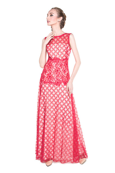 Tadashi Shoji - Buy: Red Maxi Dress-The Dresscodes - 1