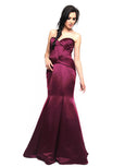 Truly Zac Posen - Buy: Merlot Satin Mermaid Gown-The Dresscodes - 1