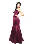 Truly Zac Posen - Buy: Merlot Satin Mermaid Gown-The Dresscodes - 3
