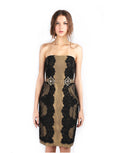 Votum by Sebastian Gunawan - Buy: Strapless Black Gold Lace Dress-The Dresscodes - 2
