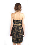 Votum by Sebastian Gunawan - Buy: Strapless Black Gold Lace Dress-The Dresscodes - 3