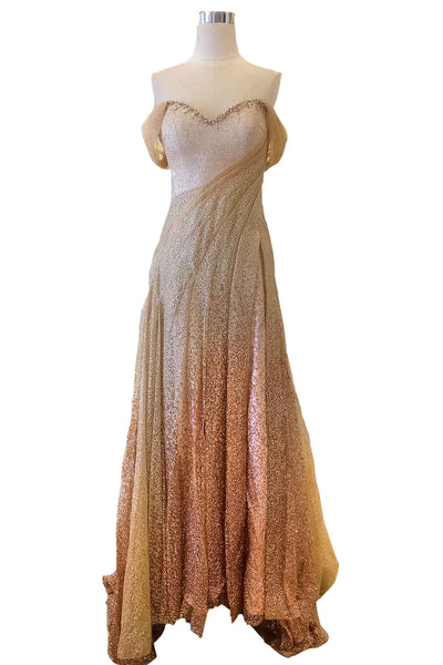 Buy: Wiki Wu - Rose Gold Sabrina A Line Gown