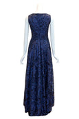 Sale: SMARTKATE - Blue Brocade Waist Beaded Long Dress