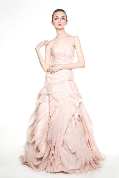 WHITE by Vera Wang - Buy: Blush Organza Trumpet Gown-The Dresscodes - 1