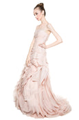 WHITE by Vera Wang - Rent: WHITE by Vera Wang Blush Organza Trumpet Gown-The Dresscodes - 3