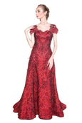 Wiki Wu - Buy: Red Brocade Gown-The Dresscodes - 1