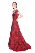 Wiki Wu - Buy: Red Brocade Gown-The Dresscodes - 2