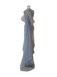 Buy : Winda Halomoan - Silver Sleeveless Mermaid Gown With Arm Chiffon