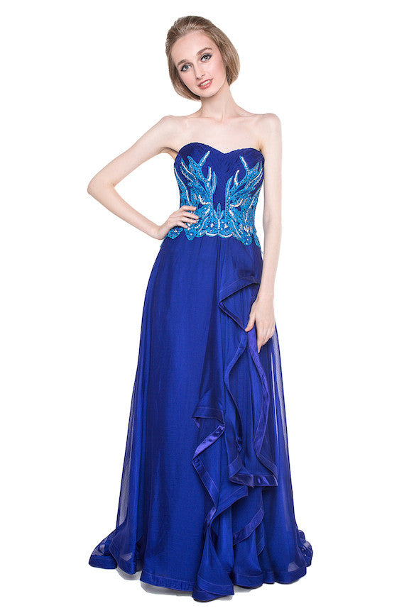 Windy Chandra Couture - Buy: Blue Ocean Gown-The Dresscodes - 1