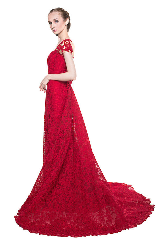 Yefta Gunawan - Rent: Yefta Gunawan Red Butterfly Gown-The Dresscodes - 1