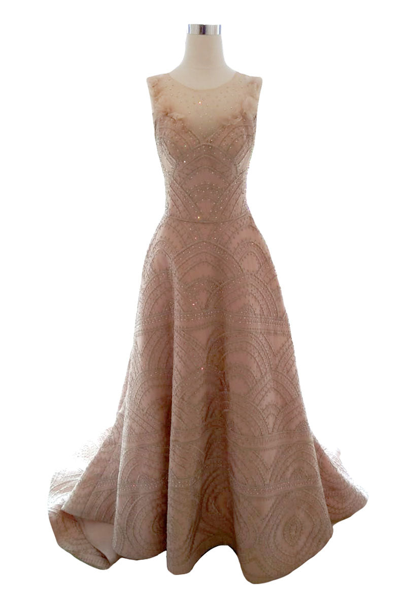 Rent: Gisela Privee - Nude Fully Embellishment Gown