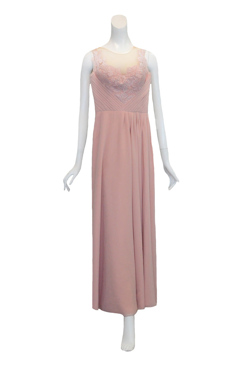 Rent: Seraglio Couture Pink Bridesmaids Embellishment Pleated Chiffon Dress