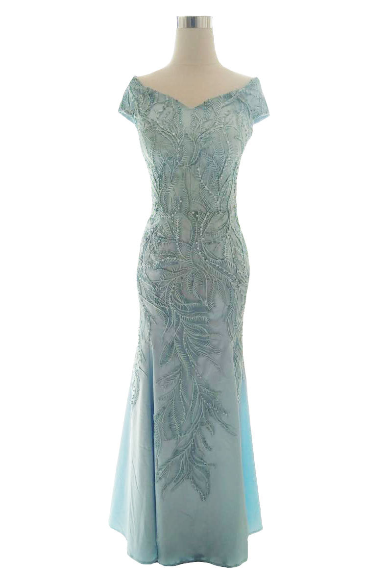 Rent : Wearbi Riana Blue Sabrina Embroidery Gown