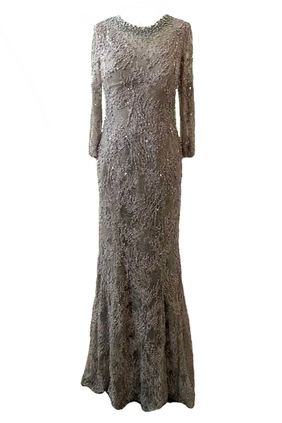 Rent: Winda Halomoan - Silver Half Sleeves Full Beadings A-Line Gown