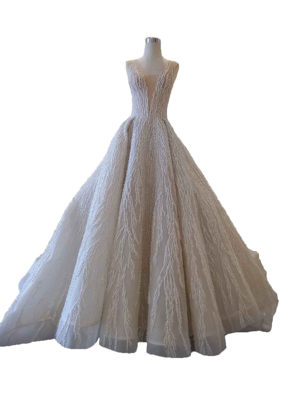 Rent : Yefta Gunawan - OffWhite Ball V-Neck Wedding Gown